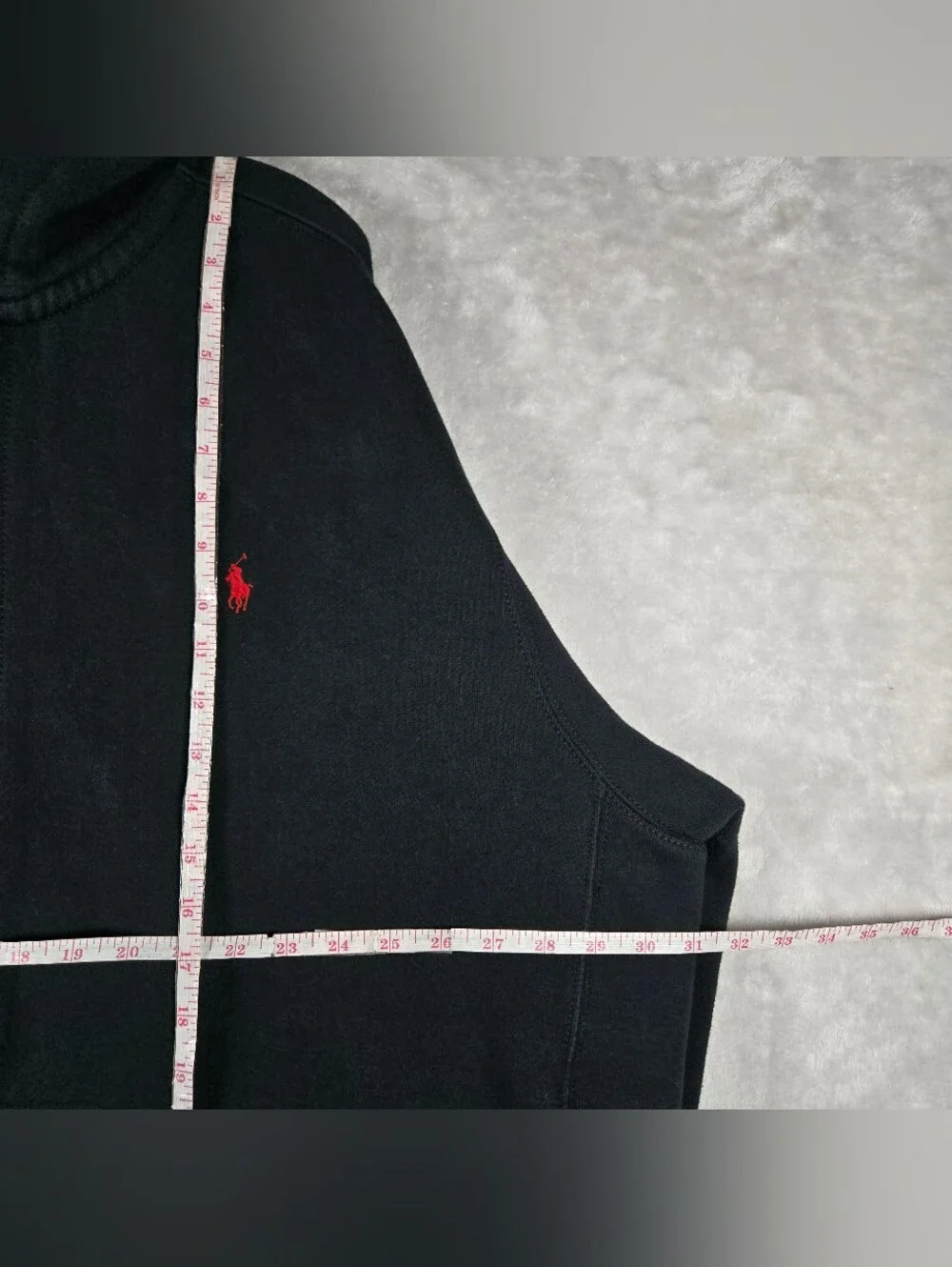 Polo Ralph Lauren Full Zip Fleece Hoodie Mens Size 4XB Black Red Pony Logo